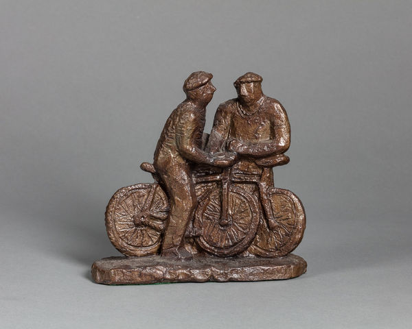 Simon Manby DA(Edin) MA MAFA PAI Men With Bikes (Edition 2 of 12) Bronze 7 x 8 x 3.5 "