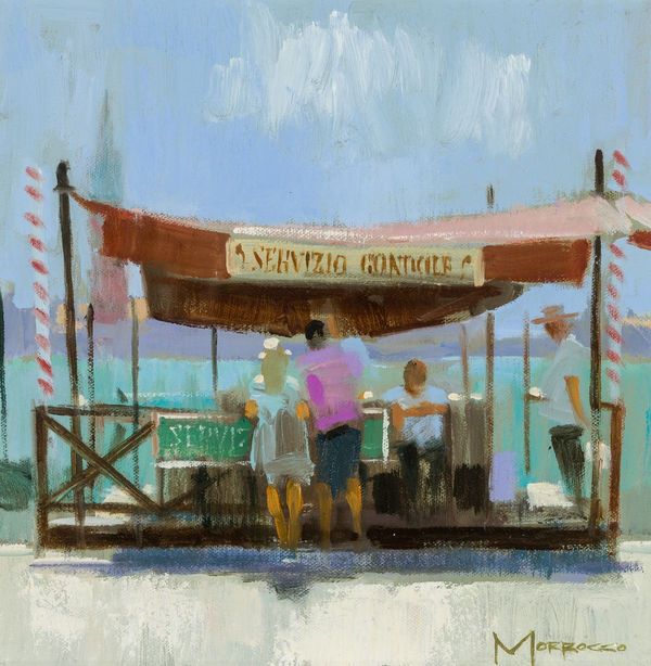 Jack Morrocco Servizio Gondole Oil on canvas 10 x 10 "