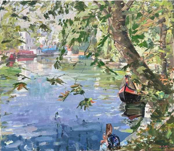 Nick Botting Reflection, Little Venice Oil on canvas 26 x 30 "