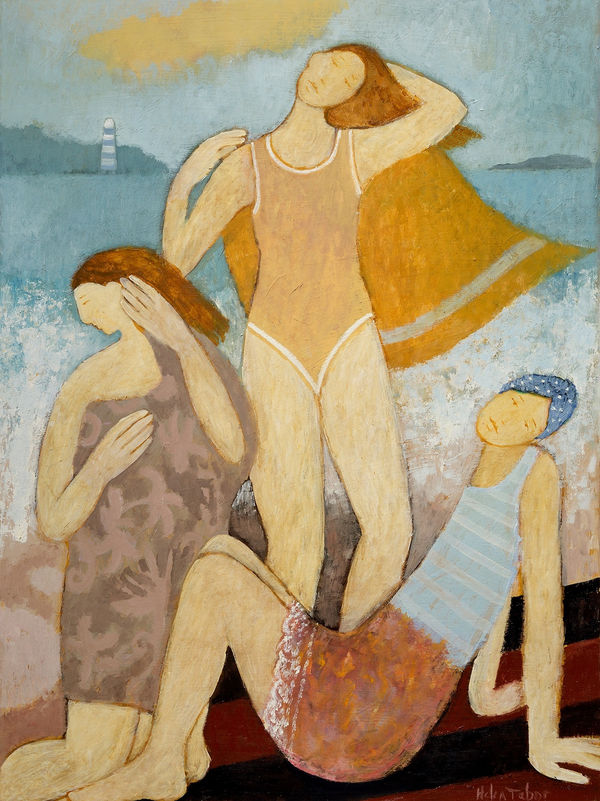 Helen Tabor Bathers, 2022 Oil on board 28.5 x 21.5 "