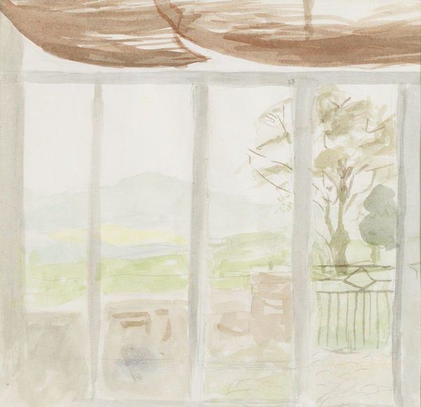 Mary Potter OBE Grey Window Toppesfield Watercolour 11 x 11 "