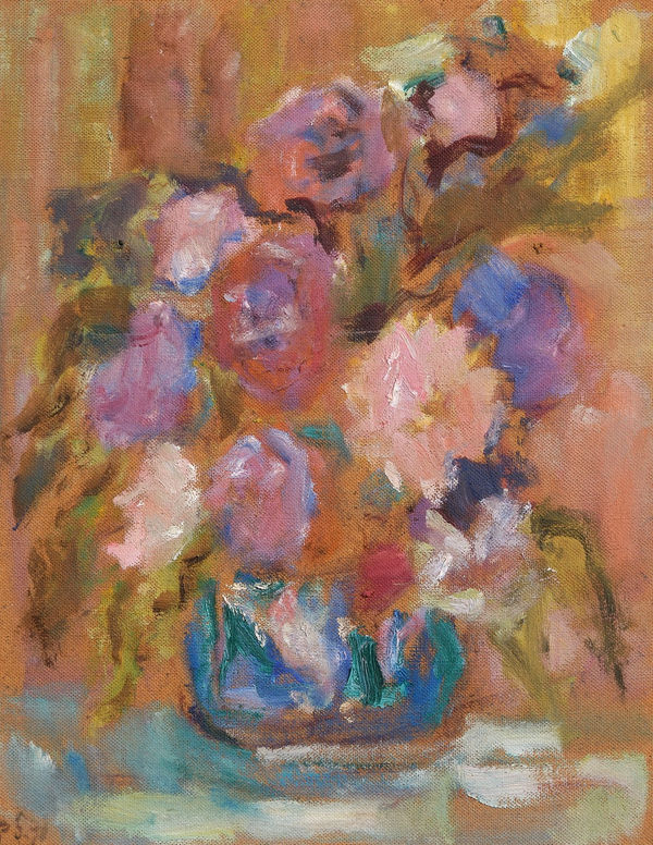 Peggy Somerville Asters Oil on board 16.5 x 13 "