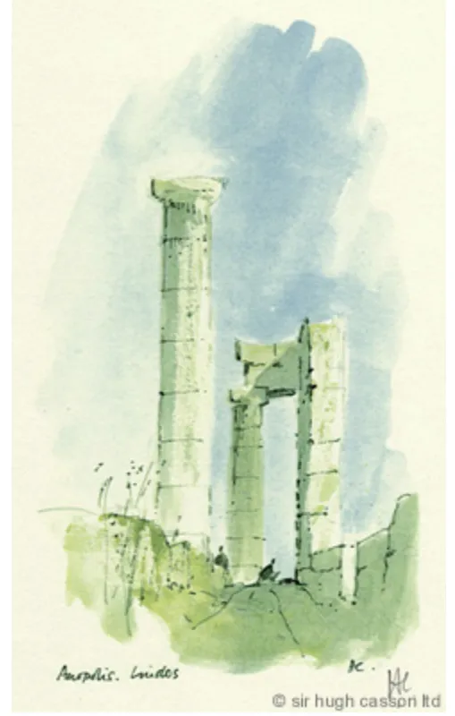 Sir Hugh Casson CH KCVO PPRA, Acropolis, Lindos