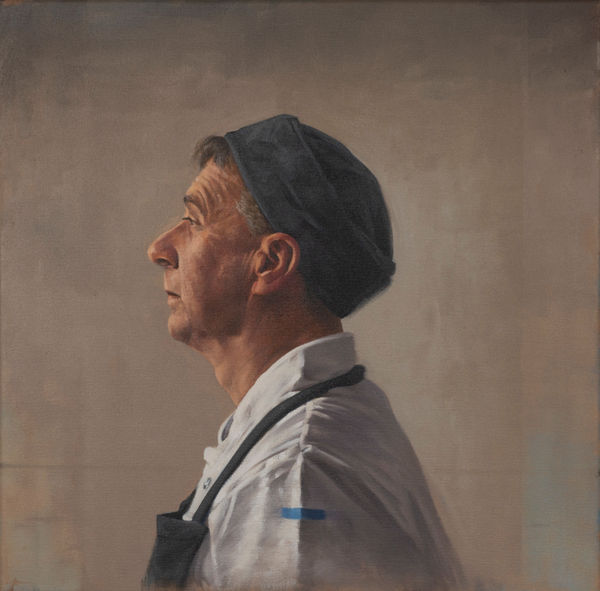 Graeme Wilcox Chef Oil on canvas 20 x 20 "