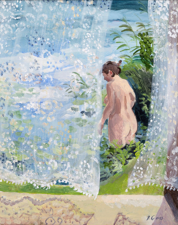 Brita Granström The Net Curtain Acrylic on canvas 20 x 16 "