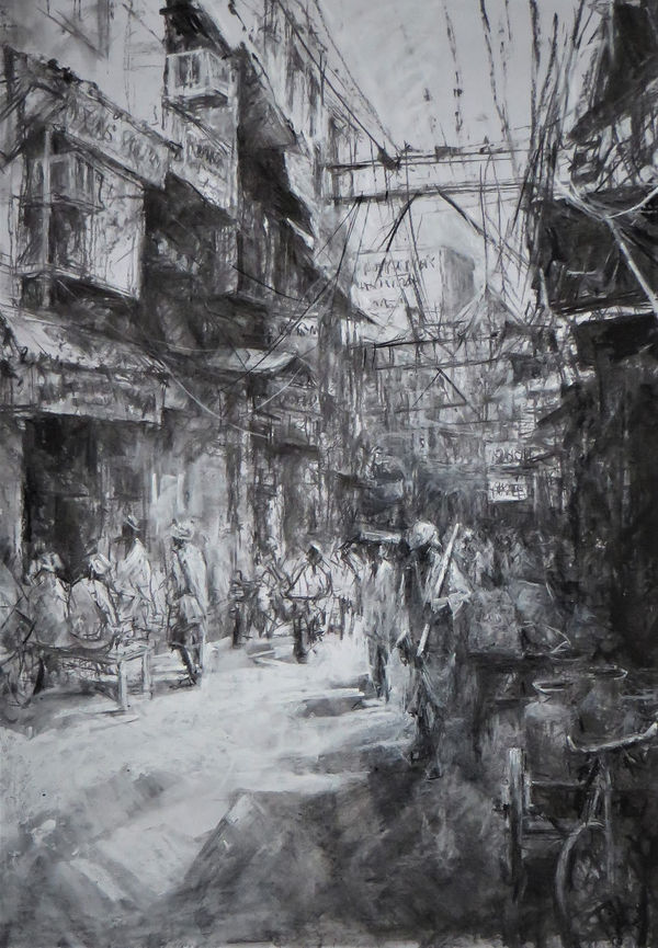 June Arnold PS SWaC Electricity Supply in Deogarh Charcoal 26 x 19 "