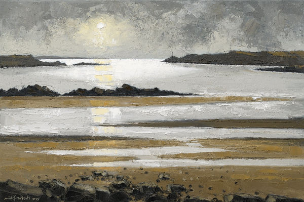 Wilf Roberts Seascape Early Evening, Anglesey Oil on canvas 15 x 23 "