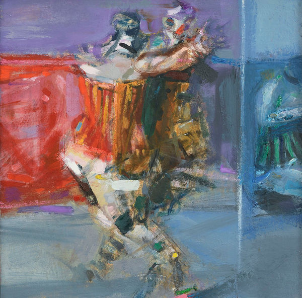 Sir Robin Philipson RA RSA FRSE RSW The Dance - Study Oil on canvas 16 x 16 "