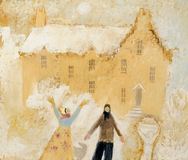 Helen Tabor Winter Garden Oil on board 21.5 x 22.5 "