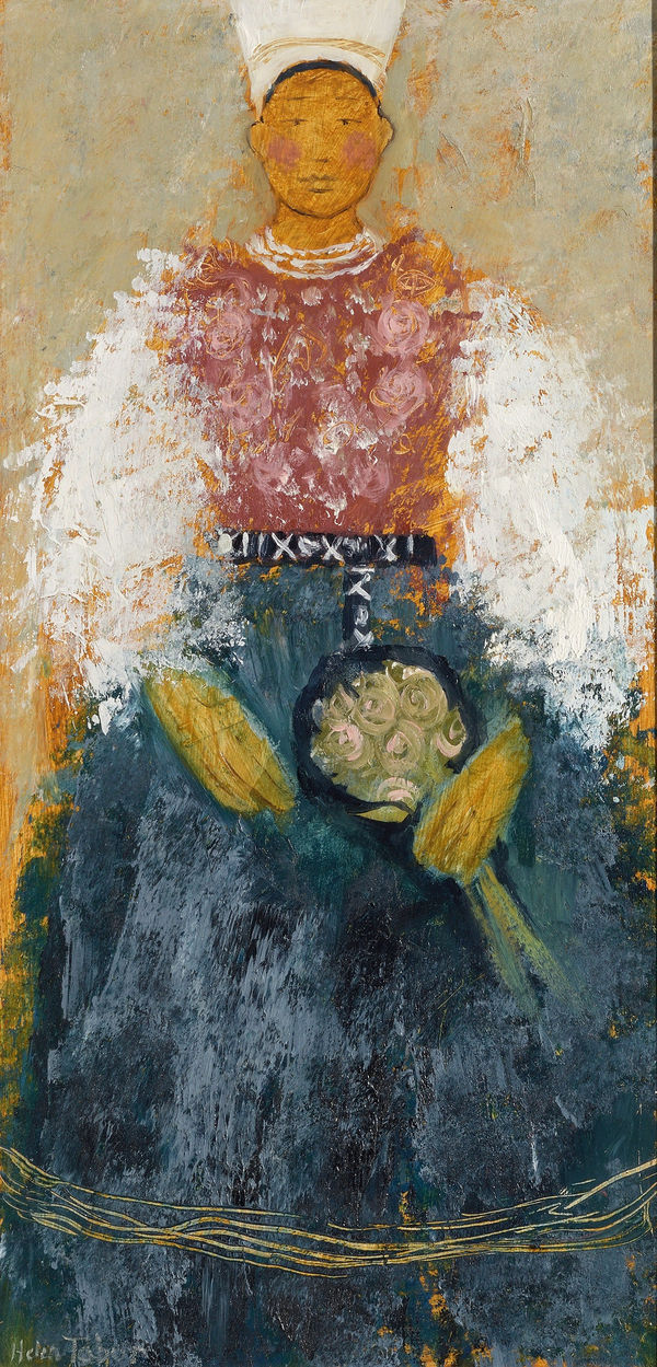 Helen Tabor Summer Bride Oil on board 19.5 x 9.5 "