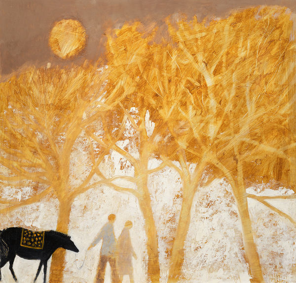 Helen Tabor Walk with Me Oil on board 34 x 35.5 "