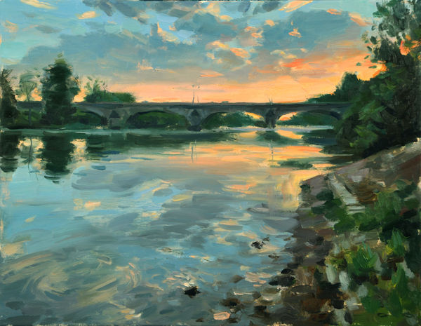 Aldo Balding Pont à Orléans Oil on canvas 14 x 18"