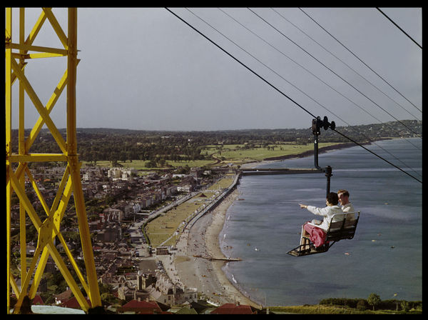 John Hinde, Aerial Chair Lift to Eagle's Nest, Bray, Co Wicklow Ireland