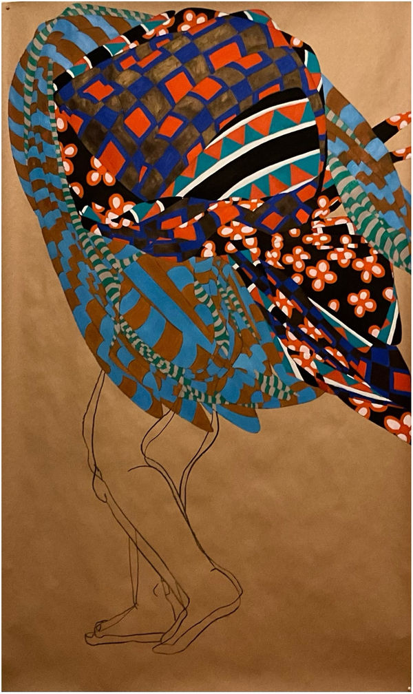 Sydney Albertini, Standing Woman Multi Stripes, 2024