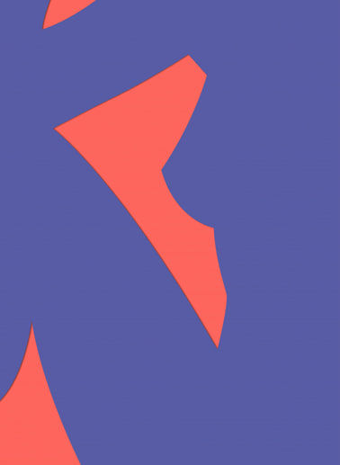 Silkscreen limited edition artwork by Lucie Bennett, titled Cut Out Girl 2, 2020, featuring a purple silhouette of a female on pink background, the artwork is contemporary, graphic and showcases female empowerment. Turner Art Perspective, Essex Gallery.