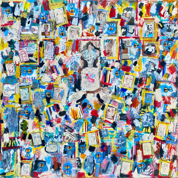 British Artist, Mixed media on board, contemporary collage, popart. Turner Art Perspective