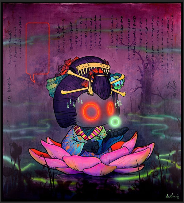 Tom Lewis, Artist, Firefly, Neon, Pink, Red, Lotus, Flower, Turner Art Perspective, Essex Chelmsford Art Gallery