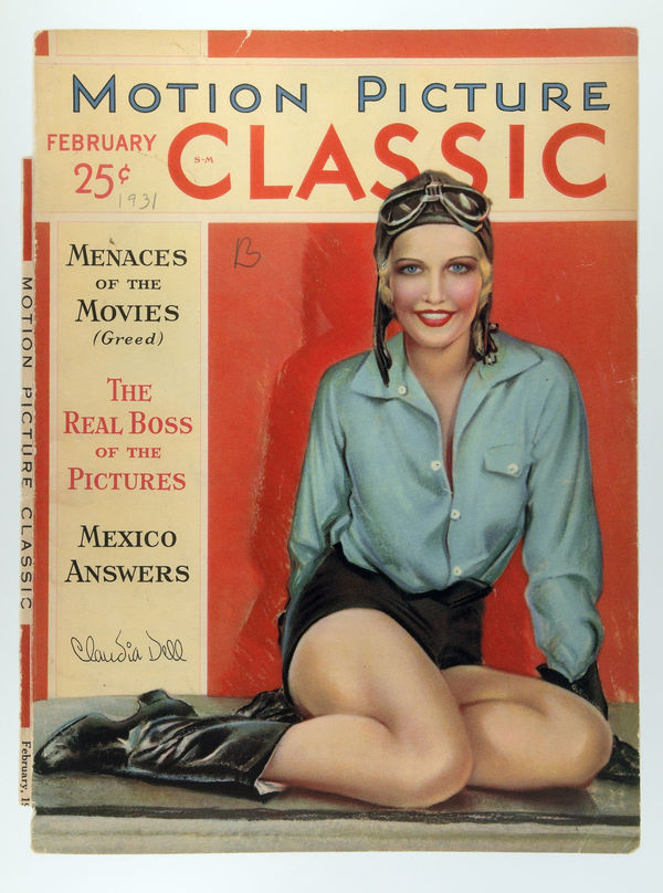 Limited edition silkscreen print by Iconic British Pop artist, Sir Peter Blake, Found Art: Claudia Dell, 2015 featuring a Classic magazine cover from 1931 featuring Claudia Dell. Turner Art Perspective, Essex Gallery.