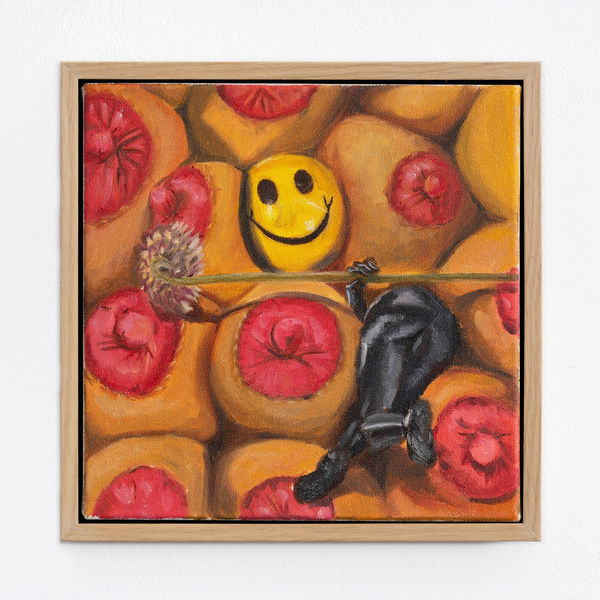 Evita Ziemele C’mon sweetie, give me a smile!, 2024 Oil on canvas 25 x 25 cm framed 27.5 x 27.5 cm