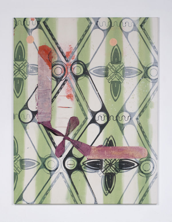 Shane Bradford Mode Sirens - Green Sample 00, 2022 Oil and acrylic on canvas 180 x 120 x 2.5 cm