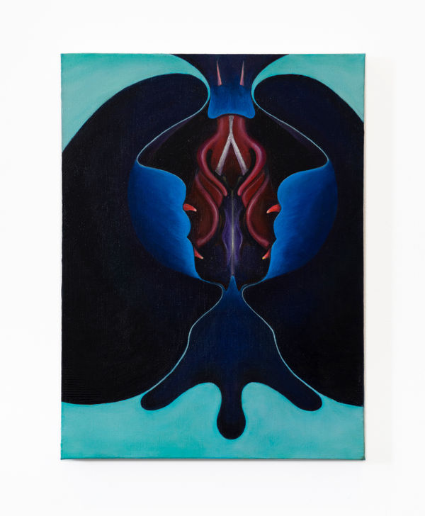 Ebe Oke Ghost Throat, 2022 Oil on canvas 40.5 x 30.5 x 4 cm