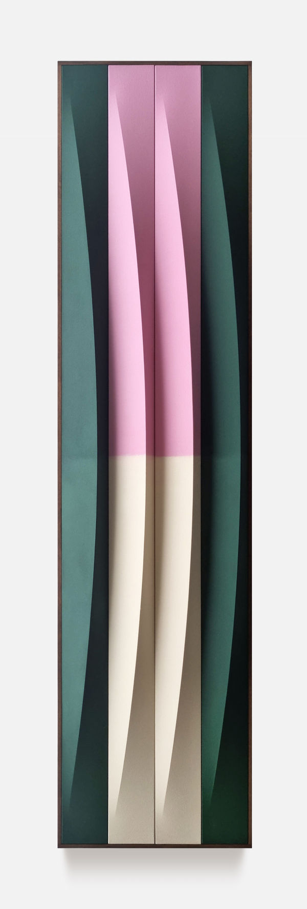 Charlie Oscar Patterson No. 9–16 Green & Pink , 2022 Oil on canvas 200 x 50 x 9 cm