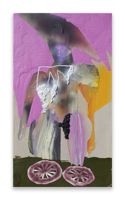 Jongmin Joy Kim Blue Hour 6, 2022 Mixed media on canvas 19 x 33.4 cm