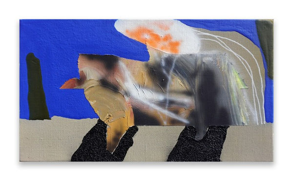 Jongmin Joy Kim Blue Hour 1, 2022 Mixed media on canvas 19 x 33.4 cm