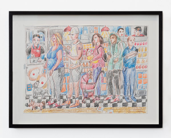 Dale Lewis Sausage Roll , 2023 Coloured pencil on paper 29.7 x 42 cm