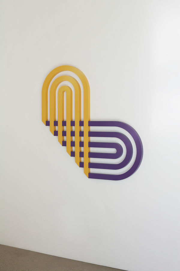 Gold and Purple Pill, 2022 44 x 44 x 1.5 in. Huy Lam Painted MDF