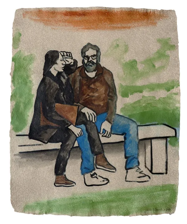 Sudhir Patwardhan, Couple at Delacroix's Garden, 2016