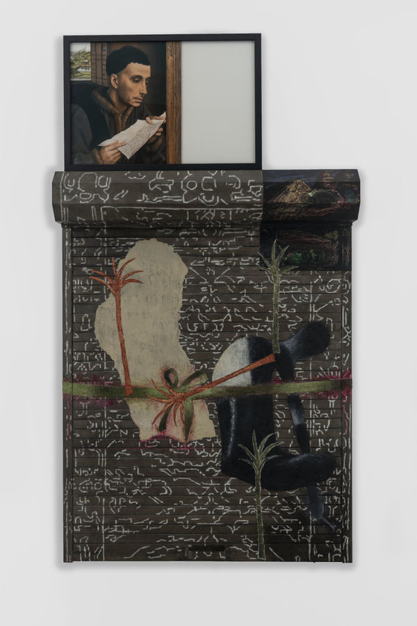 Atul Dodiya, Scribe with four palms, 2022