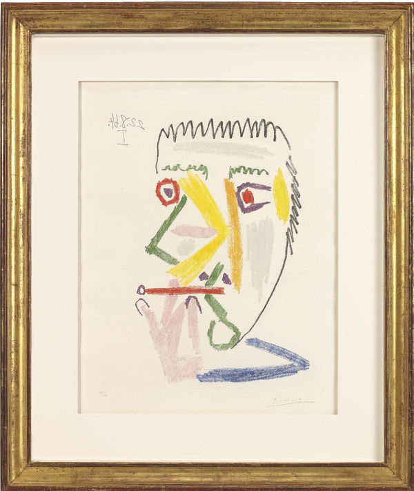 Pablo Picasso, Fumeur a la Cigarette rouge, numbered 27/50, 1964