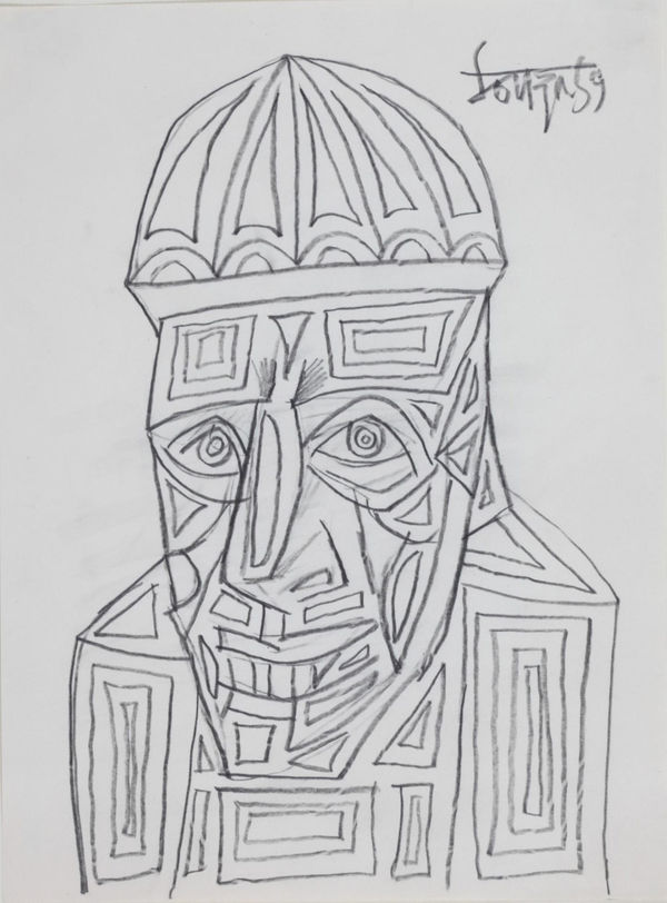 F.N. Souza, Untitled - Head of a King,, 1959