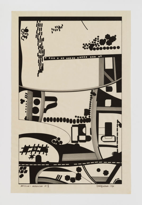 geometric abstract work on paper