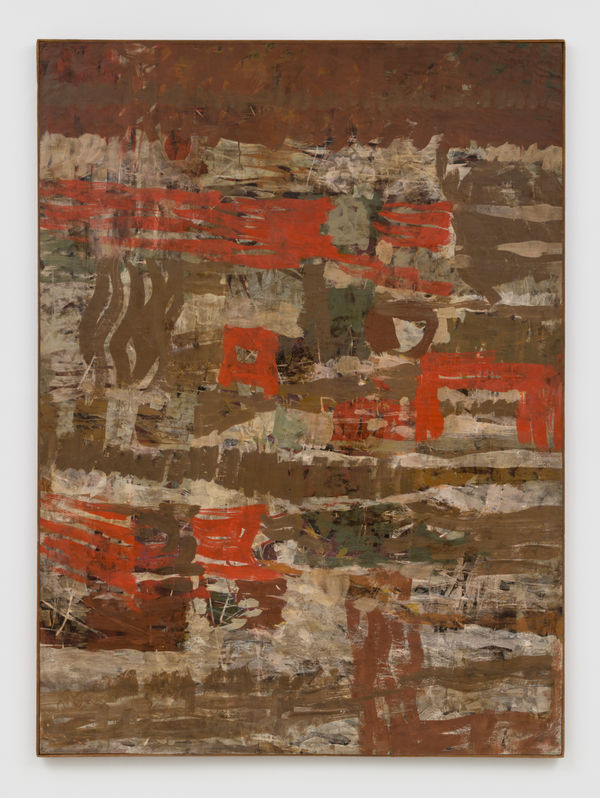 brown gestural abstract painting