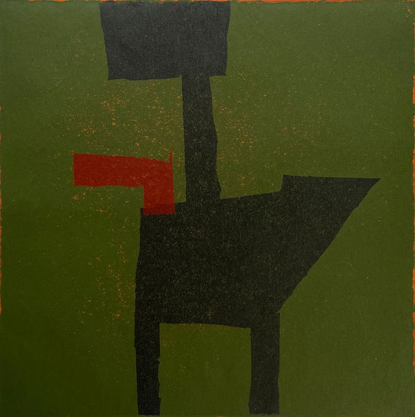 Robert Manners, Awkward (Olive Green, Black & Red), 2024