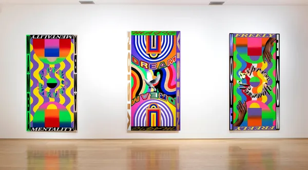 Installation view; Lakwena Maciver 'Jump Paintings'