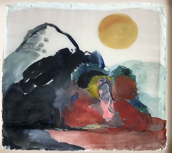 Oliver Dorrell, Mountain Landscape with Haymaker, 2022