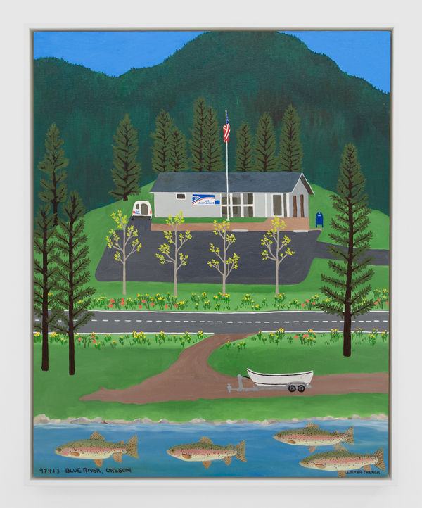 Jessie Homer French 97413 Blue River, Oregon, 2021 Oil on canvas 30 x 24 in 76.2 x 61 cm