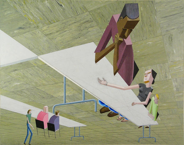 Mernet Larsen Explanation, 2007 Acrylic and mixed media on canvas 41 x 52 ins 104.14 x 132.08 cm