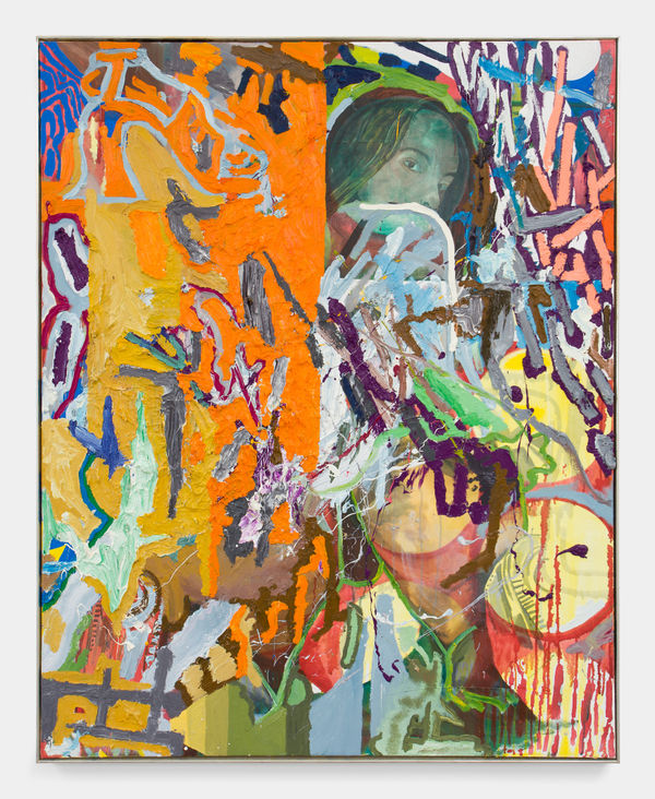 Alex Becerra Sola, 2022 Oil and acrylic on canvas Framed: 61 x 49 in 154.9 x 124.5 cm