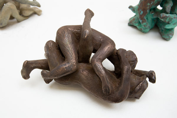 Gwynn Murrill The Wrasslers 4, 2014 Bronze 3 1/2 x 7 1/2 x 5 2/8 ins 8.89 x 19.05 x 13.34 cm