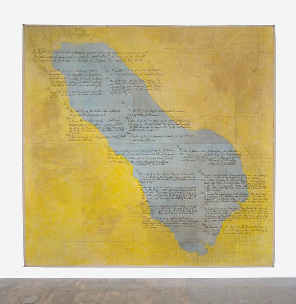 The Harrisons The Fifth Lagoon, 1975 Photography, oil, graphite and ink on canvas 95 x 101 ins 241.3 x 256.54 cm