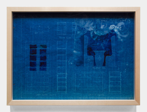 Barbara Benish Climate House (Breakfast Nook) #2, 2021 Watercolor on blueprint paper 14 1/2 x 20 1/4 in 36.8 x 51.4 cm