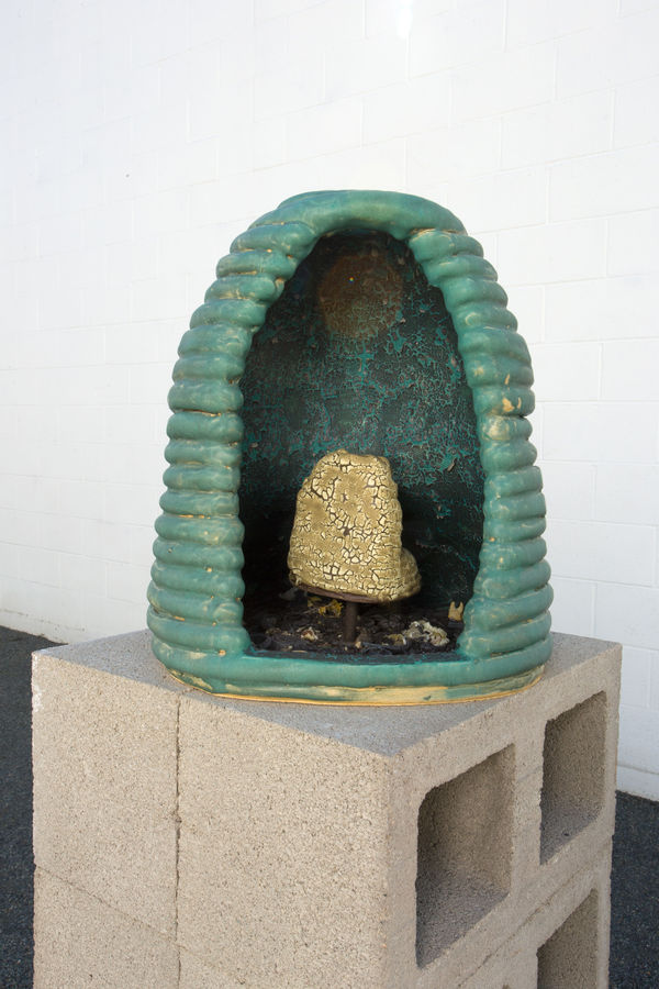 Anna Sew Hoy Within, within I, 2019 Fired clay, glaze, keys and keychains, screws, loose change 15 x 13 x 16 ins 38.1 x 33.02 x 40.64 cm