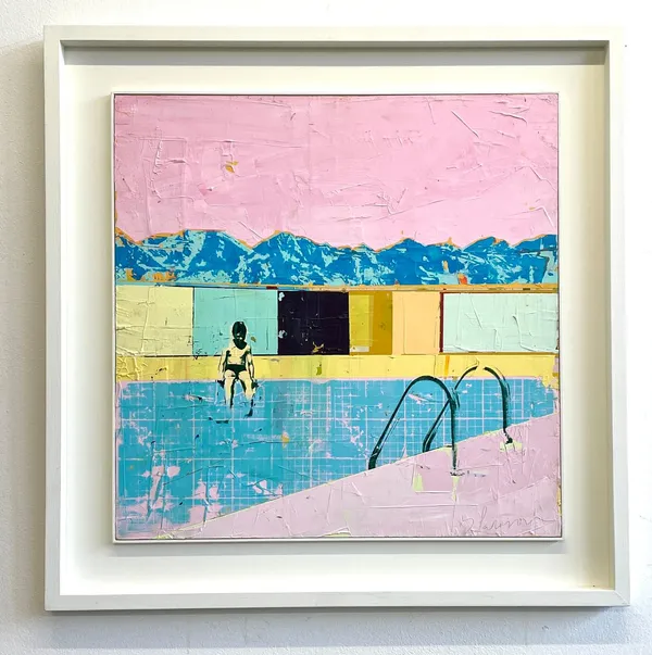Dan Parry Jones, Pool with blue mountains