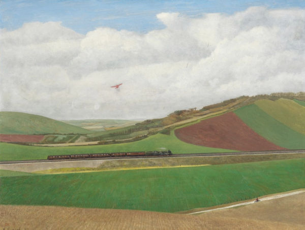 Richard Eurich, Steam Train (The Last Perhaps) and Aeroplane, 1969