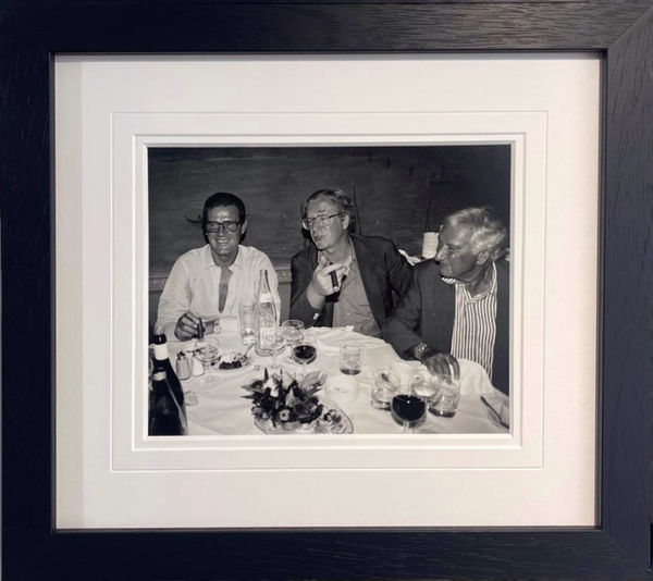 Richard Young, SIR ROGER MOORE, SIR MICHAEL CAINE AND MICHAEL WINNER, LANGAN'S BRASSERIE, 1980