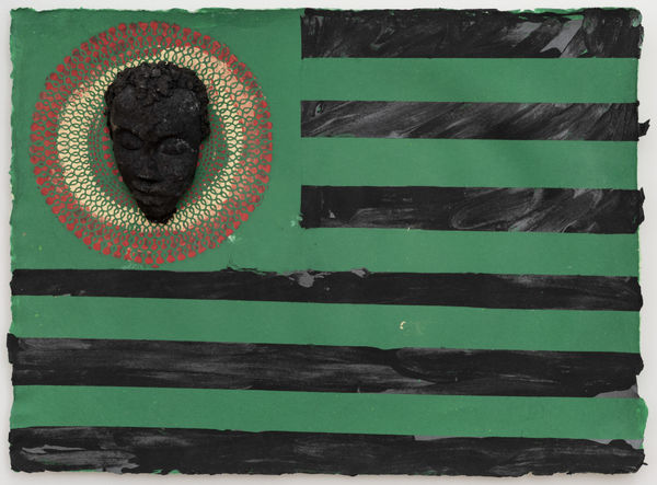 Aisha T. Bell Black Wind Dream Portrait, 2026 Handmade paper 22 x 29 x 3 inches 55.9 x 73.7 x 7.6 cms